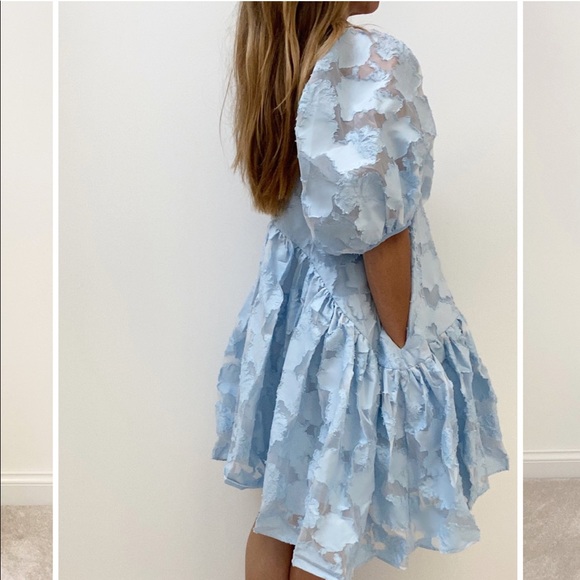 Vita Grace Blue Puffsleeve Dress